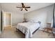 Cozy bedroom with carpeted floor, ceiling fan and ample closet space at 100 Sea Island Blvd, Fort Mill, SC 29708