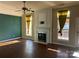 Living room features a fireplace and hardwood floors at 1004 Rosewater Ln, Indian Trail, NC 28079