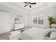 Bright bedroom with carpeted floors and ceiling fan at 11043 Lawyers Rd, Mint Hill, NC 28227