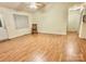 Bright living room with hardwood floors and ceiling fan at 1105 Mount Olivet Rd, Kannapolis, NC 28083