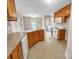 Galley kitchen with white appliances at 1107 Phifer Rd, Kings Mountain, NC 28086