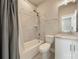 Clean bathroom with shower/tub combo and vanity at 11936 Fiddlers Roof Ln, Charlotte, NC 28277