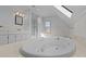 Relaxing bathroom featuring a large whirlpool tub and shower at 1212 Ridge St, Albemarle, NC 28001