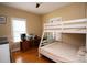 Bedroom with bunk bed and hardwood floors at 1270 Mirror Lake Rd, Lincolnton, NC 28092