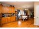 Kitchen with wood cabinets and hardwood floors at 1270 Mirror Lake Rd, Lincolnton, NC 28092