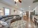 Open concept living and kitchen area with hardwood floors at 17 Walnut St, China Grove, NC 28023