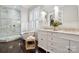 Elegant bathroom with double vanity, soaking tub, and shower at 2043 Shenandoah Ave, Charlotte, NC 28205