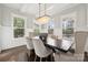 Formal dining room featuring hardwood floors and chandelier at 2043 Shenandoah Ave, Charlotte, NC 28205