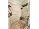 Walk-in shower with built-in seat and updated fixtures at 306 Bluegill Ln, Statesville, NC 28625