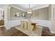 Formal dining room with wood floors and wainscoting at 8130 Clems Branch Rd, Fort Mill, SC 29707