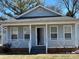 Charming light blue house with a front porch and well-maintained lawn at 1004 Johnson St, Charlotte, NC 28206