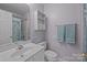 Clean bathroom with shower, vanity, and toilet at 12250 Savannah Garden Dr, Charlotte, NC 28273