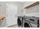 Laundry room featuring washer, dryer, utility sink, and storage at 12527 Cedar Post Ln, Charlotte, NC 28215