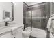 Clean bathroom with tub/shower combo and granite countertop at 209 E Glenview Dr, Salisbury, NC 28147