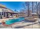 Large backyard with a refreshing pool and spa at 209 Squirrel Ln, Lake Wylie, SC 29710