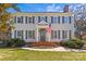 Two-story house with gray shutters, brick steps, and a well-manicured lawn at 2228 Valencia Ter, Charlotte, NC 28226