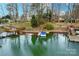 Stunning lakefront lot with multiple docks and beautiful landscaping at 260 Wood Duck Loop, Mooresville, NC 28117