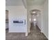 Bright entryway with an electric fireplace and hardwood floors at 2841 Kinloch Ct, Clover, SC 29710