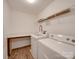 Laundry room with washer, dryer and shelving at 2841 Kinloch Ct, Clover, SC 29710