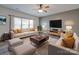 Living Room with hardwood floors, ceiling fan, and stylish furniture at 2841 Kinloch Ct, Clover, SC 29710