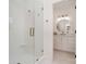 Stylish bathroom with glass shower and white tile at 3935 Black Sycamore Dr, Charlotte, NC 28226