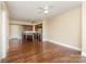 Modern kitchen with dark wood cabinets and granite countertops at 4620 Piedmont Row Dr # 318D, Charlotte, NC 28210