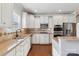 White kitchen cabinets, granite counters, and stainless steel appliances at 4855 Star Hill Ln, Charlotte, NC 28214