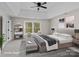 Spacious bedroom featuring a tray ceiling, large windows with natural light, and neutral colors at 5972 Rathlin Nw Ct, Concord, NC 28027