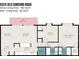 Condo floor plan showing kitchen, living room, and bedrooms at 9325 Old Concord Rd # C, Charlotte, NC 28213