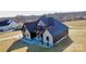 Stunning aerial view of a modern farmhouse at 1008 Harrogate Dr, Bessemer City, NC 28016