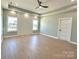 Spacious bedroom with wood-look floors and a ceiling fan at 1008 Harrogate Dr, Bessemer City, NC 28016