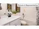 Bathroom with white vanity, bathtub, and modern fixtures at 1023 Merganser Way, Indian Trail, NC 28079