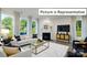 Spacious living area with fireplace, large windows, and stylish furnishings at 1023 Merganser Way, Indian Trail, NC 28079