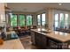 Bright kitchen with stainless steel appliances, island, and lake views at 113 Angler Pl, Mooresville, NC 28117