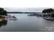 Expansive lake view featuring boat docks and waterfront amenities at 113 Angler Pl, Mooresville, NC 28117