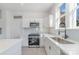 Modern white cabinets, stainless steel appliances, and a stylish sink at 414 W Harvie Ave, Gastonia, NC 28052
