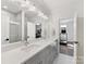 Modern bathroom with double vanity and large walk-in shower at 5706 Closeburn Rd, Charlotte, NC 28210