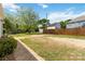 Backyard with a grassy area, trees, and a wooden fence at 6037 Pleasant Grove Rd, Charlotte, NC 28216