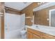 Bathroom with double vanity, tub, and shower at 7117 Flying Scotsman Dr, Charlotte, NC 28213