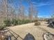 Spacious backyard with a well-maintained lawn, landscaping, and a stone fire pit at 7522 Porrera St, Charlotte, NC 28214