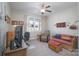 Versatile room with a sofa, desk, and ceiling fan at 1361 Colwick Ln, Rock Hill, SC 29732