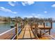 Private boat dock boasts ample space for relaxation and stunning waterfront views at 125 Chestnut Tree Rd, Mooresville, NC 28117