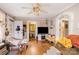 Spacious living room with hardwood floors and fireplace at 160 Brookwood Ne Ave, Concord, NC 28025