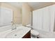 Clean bathroom featuring a shower-tub combo with a curtain, a toilet, and a vanity at 1605 Appledale Ct # 116, Fort Mill, SC 29715