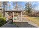 Wooden deck with gazebo and seating area at 1968 12Th Street Ne Pl, Hickory, NC 28601