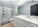 Double vanity bathroom with a large walk-in shower at 2101 Darian Way, Waxhaw, NC 28173