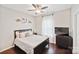 Bedroom with a queen bed and wood floors at 2178 Grist Mill Dr, Concord, NC 28025