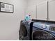 Laundry room with washer, dryer, and ample cabinet storage at 2178 Grist Mill Dr, Concord, NC 28025