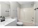 Bathroom with tub, toilet and vanity at 8018 Trotter Rd, Charlotte, NC 28216