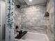 Modern bathroom with a bathtub and stylish tile at 910 S College Ave, Newton, NC 28658